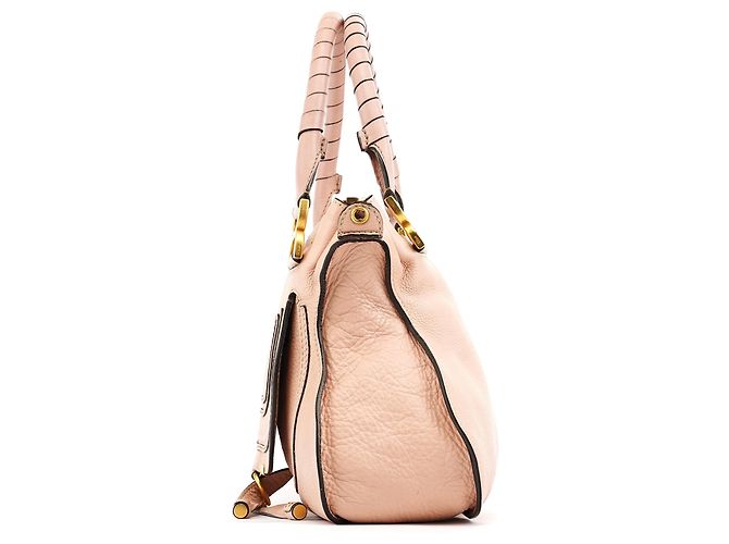 Chloé Borsa Marcie 2-Way in pelle beige - vista 2