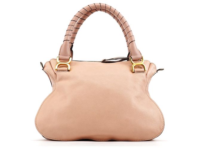 Chloé Borsa Marcie 2-Way in pelle beige - vista 3