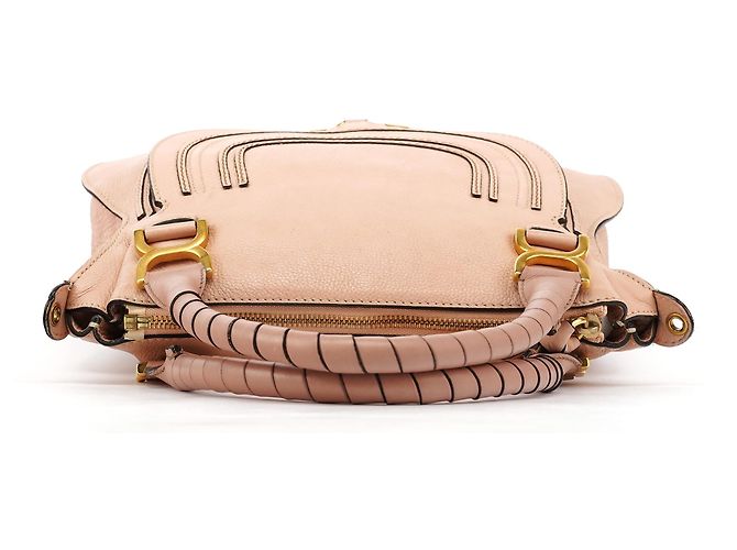 Chloé Borsa Marcie 2-Way in pelle beige - vista 4