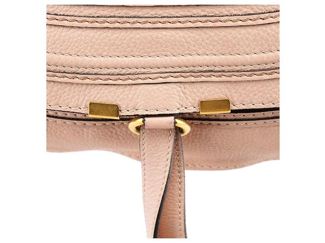 Chloé Borsa Marcie 2-Way in pelle beige - vista 7