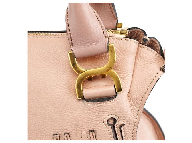 Chloé Borsa Marcie 2-Way in pelle beige - vista 8