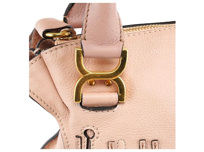 Chloé Borsa Marcie 2-Way in pelle beige - vista 9