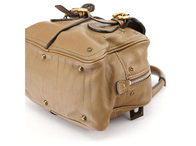Chloé Borsa a tracolla Paddington in pelle beige - vista 10