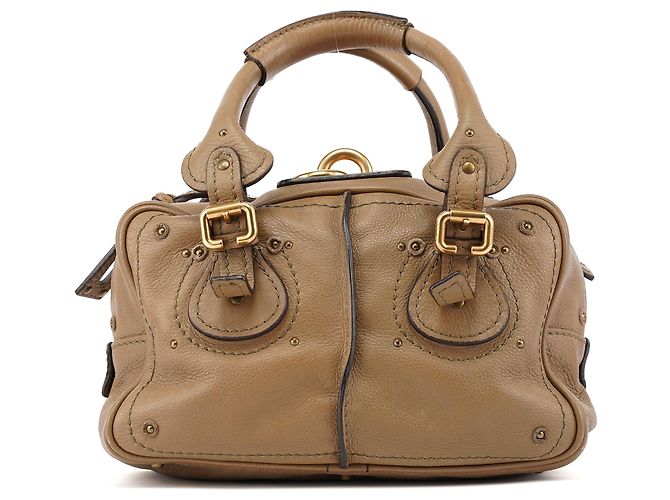 Chloé Borsa a tracolla Paddington in pelle beige - vista 3