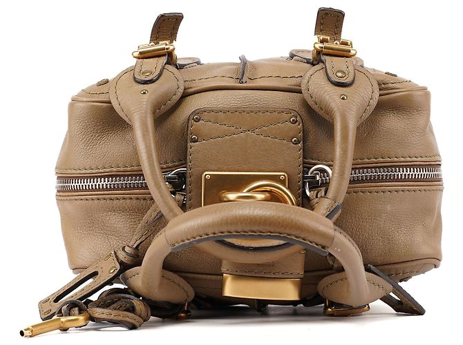 Chloé Borsa a tracolla Paddington in pelle beige - vista 4