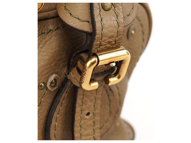 Chloé Borsa a tracolla Paddington in pelle beige - vista 7