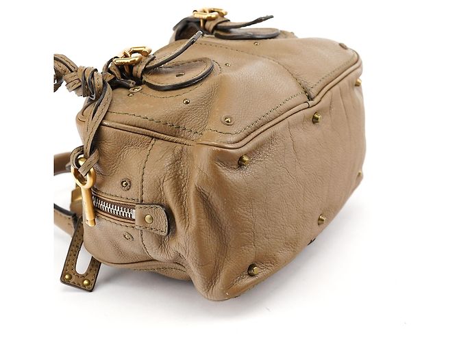 Chloé Borsa a tracolla Paddington in pelle beige - vista 9