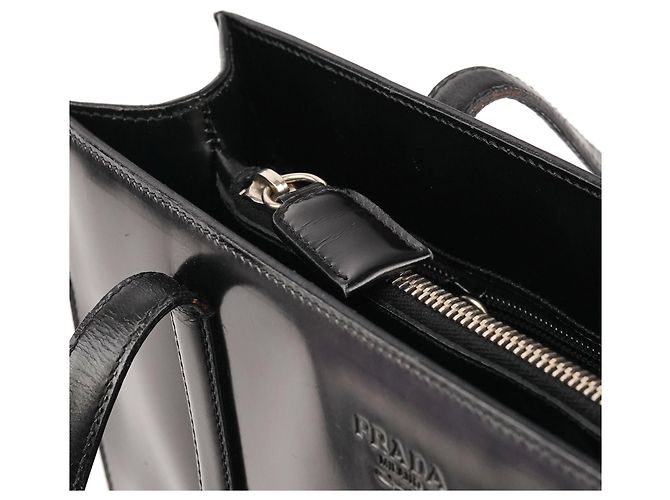 Prada Borsa Tote Sport 1995 in pelle spazzolato nera - vista 9