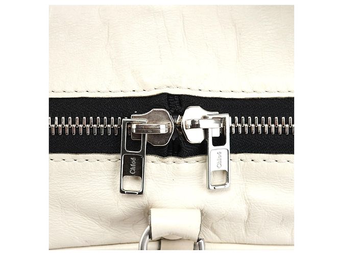 Chloé Borsa a tracolla Betty Chain in pelle bianca - vista 12