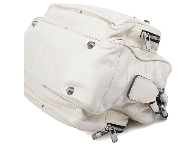 Chloé Borsa a tracolla Betty Chain in pelle bianca - vista 14