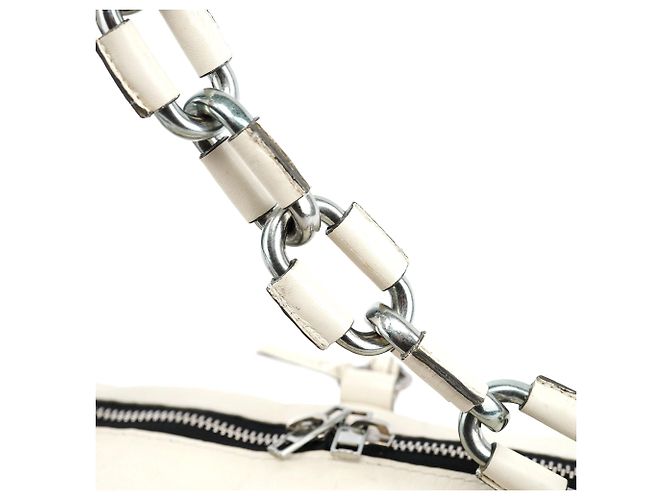 Chloé Borsa a tracolla Betty Chain in pelle bianca - vista 16