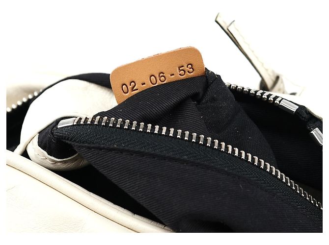 Chloé Borsa a tracolla Betty Chain in pelle bianca - vista 19