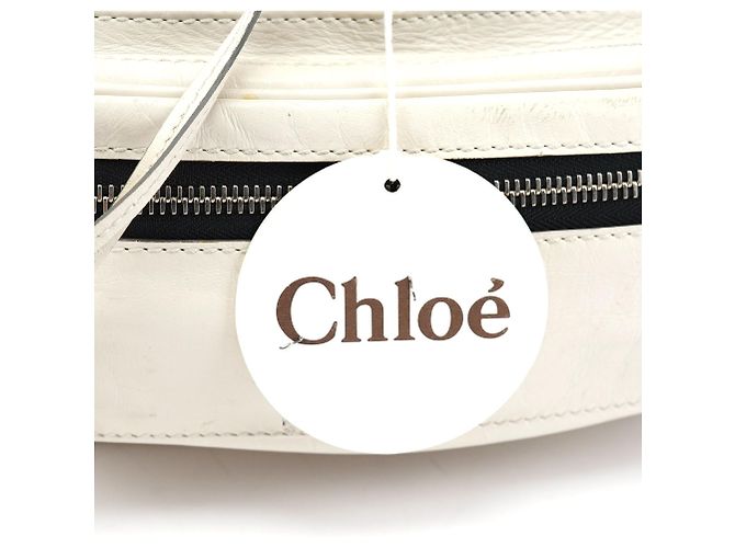 Chloé Borsa a tracolla Betty Chain in pelle bianca - vista 7
