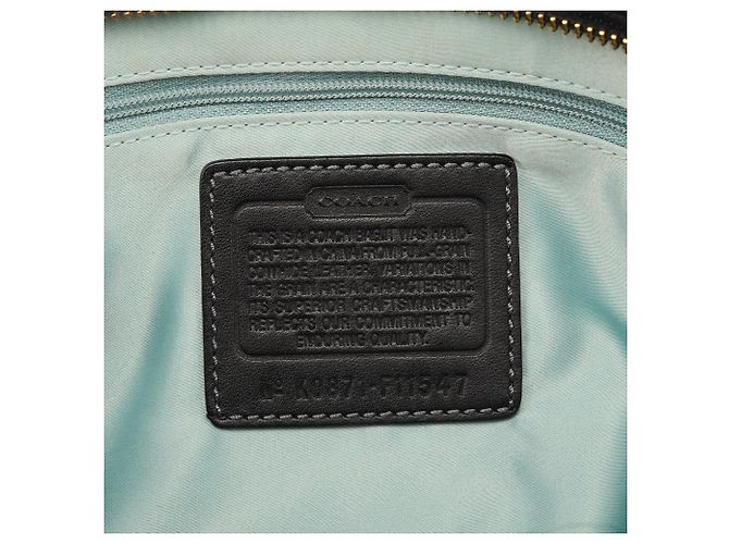 Coach F11547 Schwarze Leder-Tote-Bag mit Turnlock-Verschluss - Ansicht 13