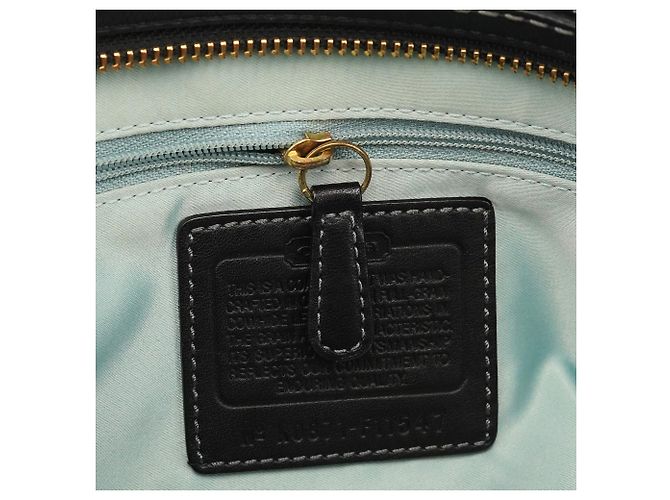 Coach F11547 Schwarze Leder-Tote-Bag mit Turnlock-Verschluss - Ansicht 14
