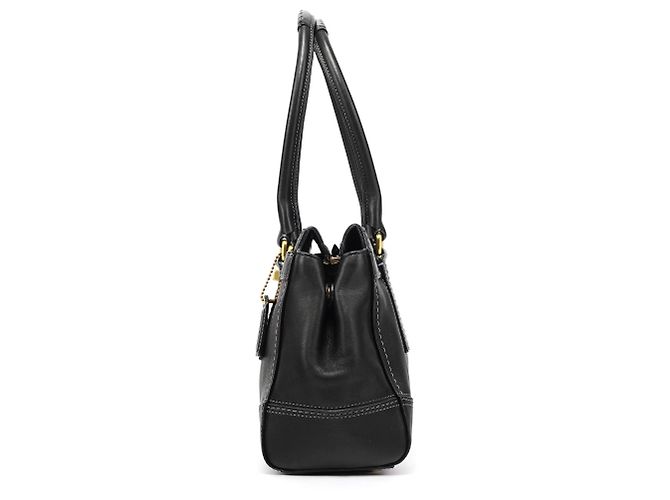 Coach F11547 Schwarze Leder-Tote-Bag mit Turnlock-Verschluss - Ansicht 2