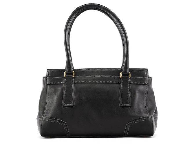Coach F11547 Schwarze Leder-Tote-Bag mit Turnlock-Verschluss - Ansicht 3