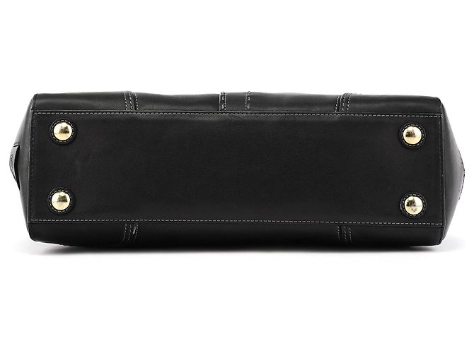 Coach F11547 Schwarze Leder-Tote-Bag mit Turnlock-Verschluss - Ansicht 5