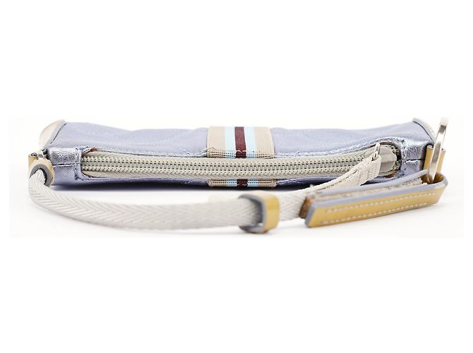 Prada Spring 2000 Metallic Blue gesteppte Mini-Tasche - Ansicht 5
