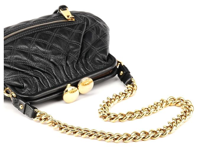 Marc Jacobs Borsa a tracolla Stam in pelle trapuntata nera - vista 11