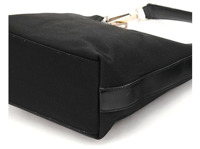 Gucci 000 0601 Borsa Hobo in pelle e nylon nero - vista 9