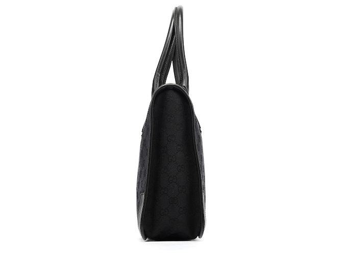 Gucci Borsa Tote 000 0855 in pelle e tela GG nera - vista 2