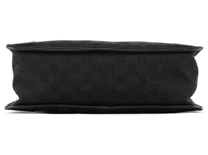 Gucci Borsa Tote 000 0855 in pelle e tela GG nera - vista 5