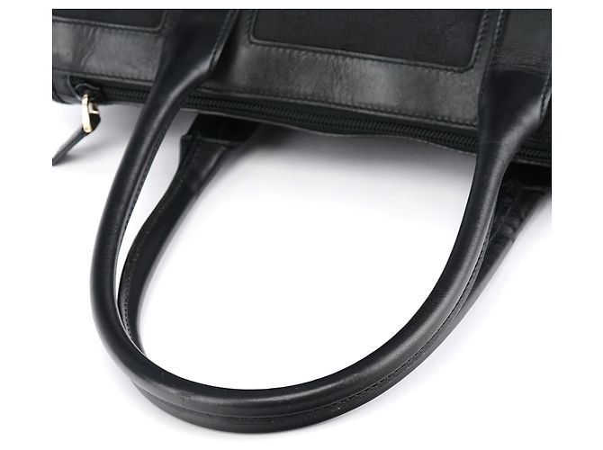 Gucci Borsa Tote 000 0855 in pelle e tela GG nera - vista 9