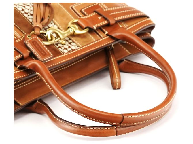 Coach 10552 Borsa Tote Hamptons in pelle tan - vista 8