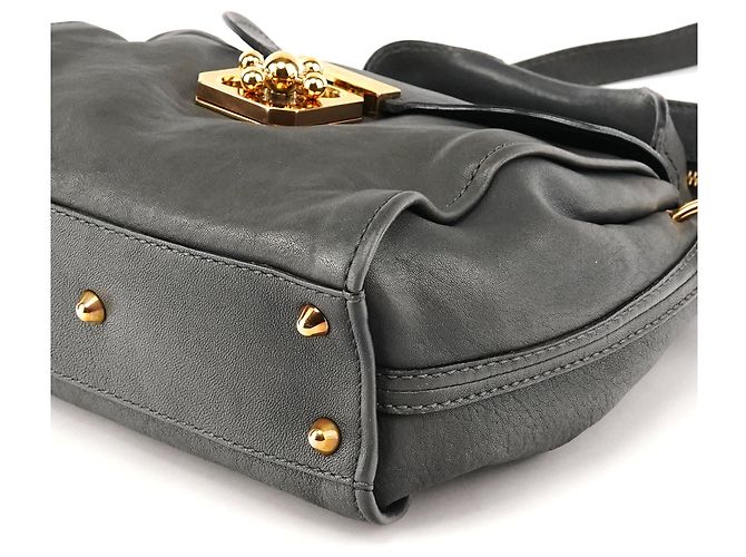 Chloé Borsa 2-Way Elsie in pelle grigia - vista 10