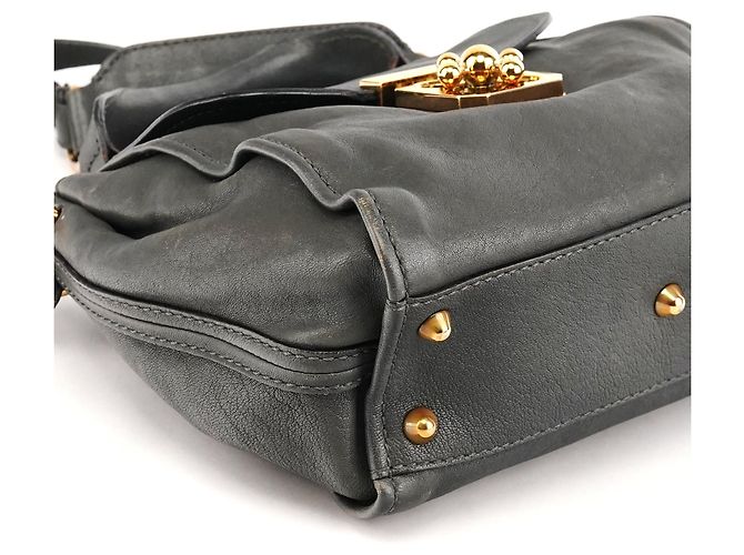 Chloé Borsa 2-Way Elsie in pelle grigia - vista 9