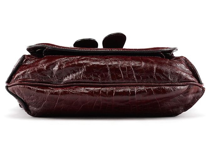 Chloé Borsa a spalla Bay in pelle verniciata bordeaux - vista 5