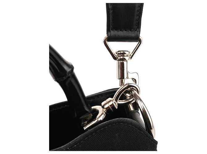 Bamboo Gucci 001 1638 Borsa 2-Way in Nylon Nero e Bambù - vista 6