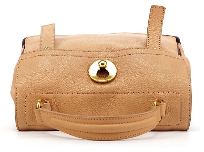 Yves Saint Laurent Borsa Muse Two in pelle beige - vista 4