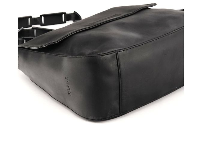 Prada Borsa a tracolla 1998 Black Calfskin Vitello Plex - vista 8