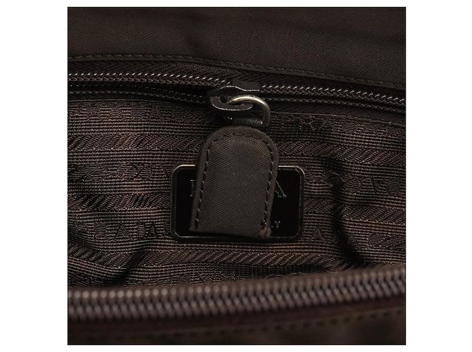 Prada B6242 Borsa Tote in nylon Tessuto City marrone scuro - vista 12