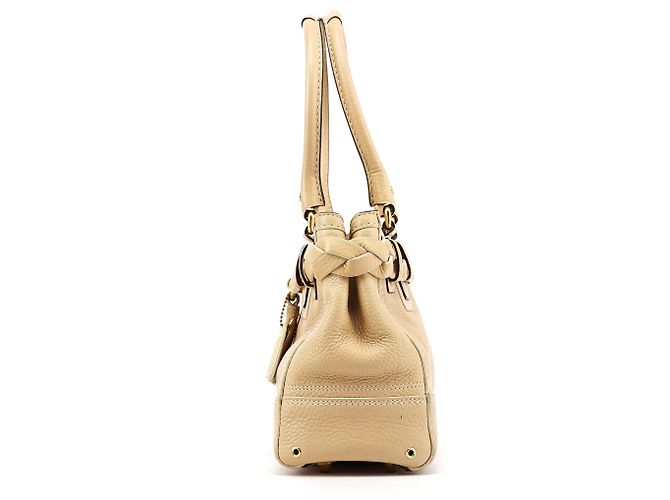 Coach 10528 Borsa Tote Hamptons in pelle martellata beige - vista 2