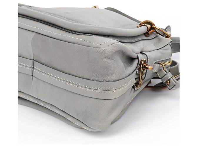 Chloé Borsa 2-Way Paraty in pelle grigia - vista 11