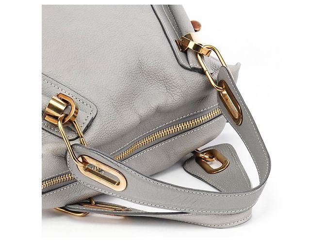 Chloé Borsa 2-Way Paraty in pelle grigia - vista 12