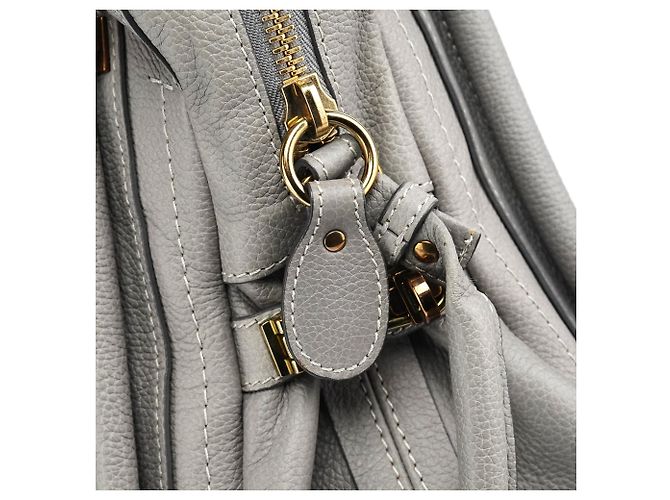 Chloé Borsa 2-Way Paraty in pelle grigia - vista 9