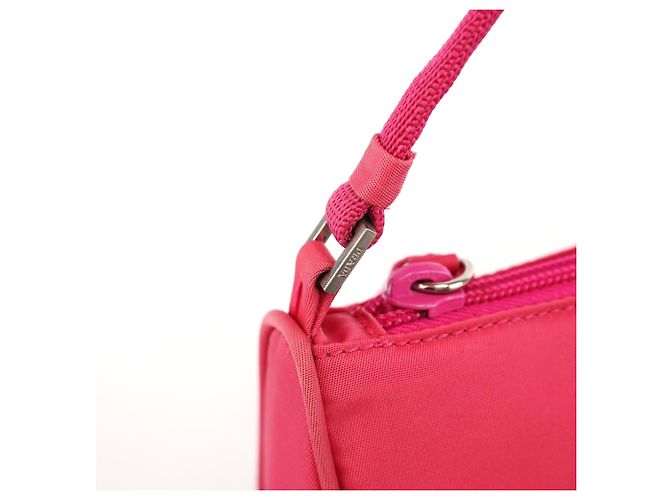 Prada Borsa Mini Hobo MV519 Pink Tessuto - vista 10