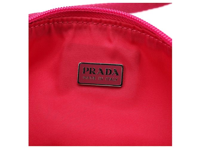 Prada Borsa Mini Hobo MV519 Pink Tessuto - vista 12
