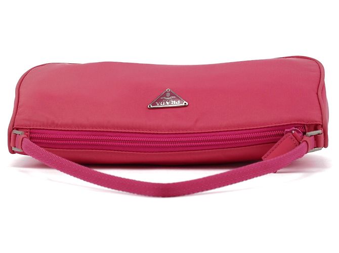 Prada Borsa Mini Hobo MV519 Pink Tessuto - vista 4