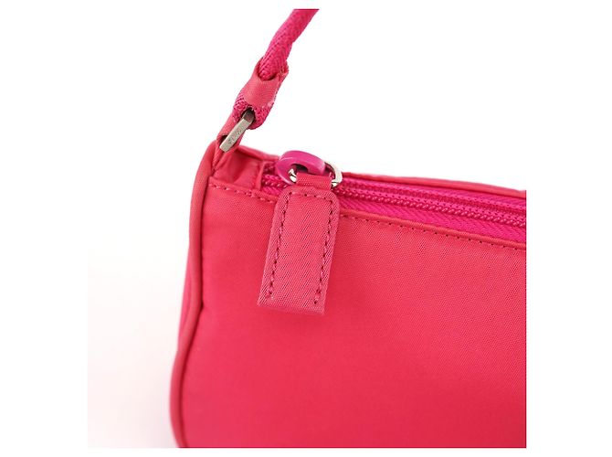 Prada Borsa Mini Hobo MV519 Pink Tessuto - vista 6