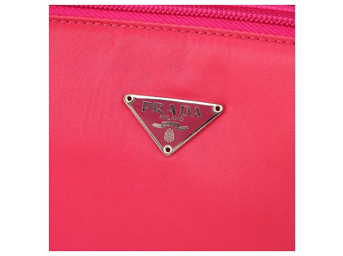 Prada Borsa Mini Hobo MV519 Pink Tessuto - vista 7