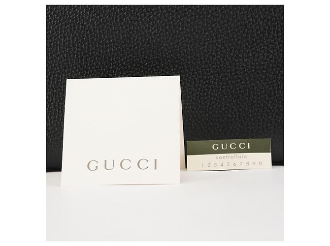 Bamboo Gucci 002 1035 Borsa Tote in pelle nera con bambù - vista 12