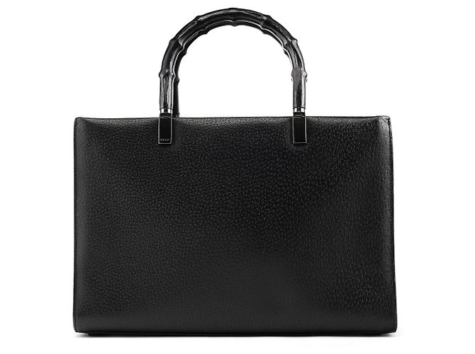 Bamboo Gucci 002 1035 Borsa Tote in pelle nera con bambù - vista 3