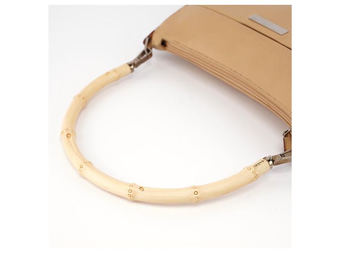 Bamboo Gucci Borsa a tracolla in vitello beige con bambù - vista 13