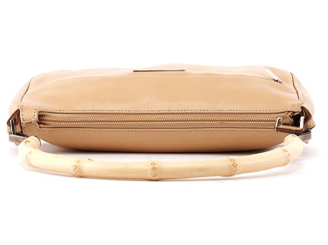 Bamboo Gucci Borsa a tracolla in vitello beige con bambù - vista 4