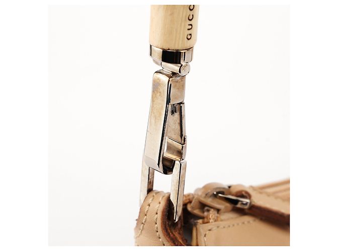 Bamboo Gucci Borsa a tracolla in vitello beige con bambù - vista 7